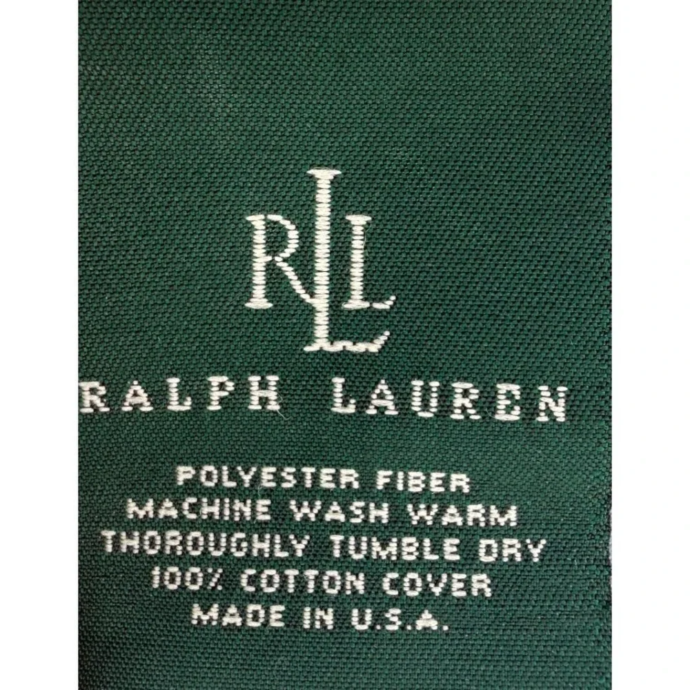 Ralph Lauren Bed Pillow Standard Cream Good Floral Damask Cotton Cover USA Made
